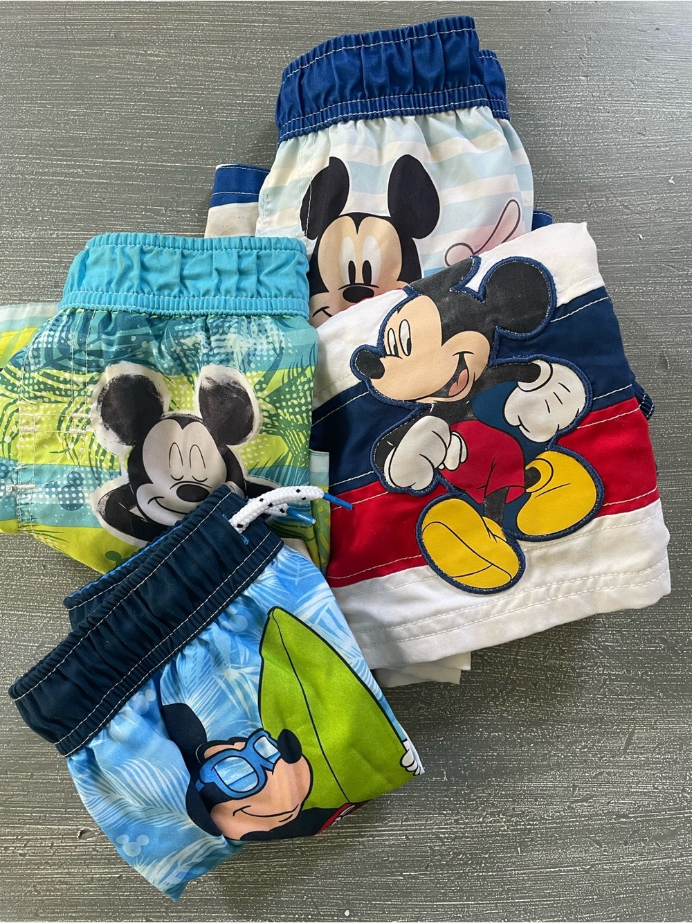 Disney Mickey Mouse Boys Blue & Multicolor Swim Trunks - Pack